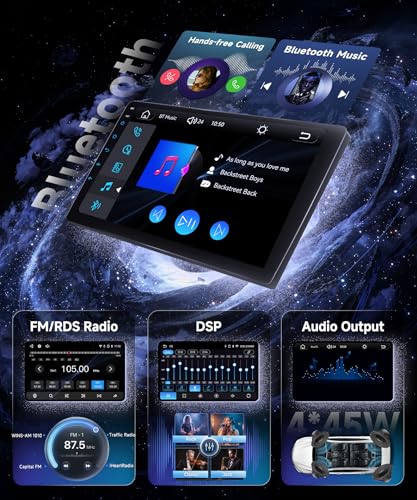 Hodozzy Car Radio for Peugeot 307 2002-2013 with Wireless CarPlay Android Auto, 9 Inch Touchsreen with Bluetooth/RDS Radio/SWC/GPS/YouTube/USB/V-Link/+Reversing Camera