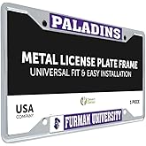 Desert Cactus Furman University Car Accessories Paladins Metal License Plate Frame and Tag Holder for Front or Rear of Car (Mascot)