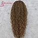 Sapphirewigs Kinky Curly Light Brown Color Women Daily Makeup Heat Resistant Synthetic Lace Front Party Wigs