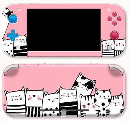 Genuisme Skin Compatible with Nintendo Switch Lite Skin (New) - Ultra Thin, Protective, Durable and Personalise 3M Vinyl Decal Skin Wrap Cover Sticker Protection (Cute cat)