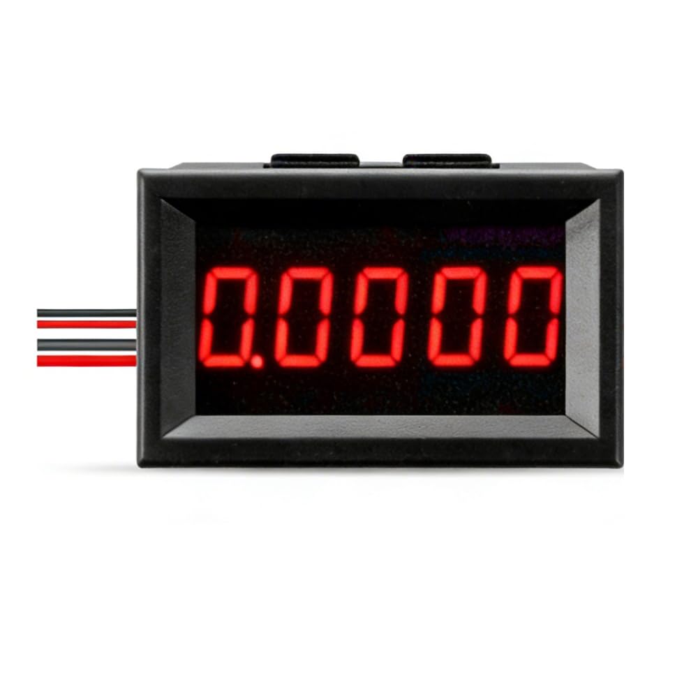 BE-Tool Digital Ammeter Gauge DC (0-3A) 5-Digits Precision High Current Meter Current Measurement Panel Meter, RED/Blue/Yellow/GREE LED