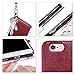 ULAK Flip Wallet Case for iPhone 6 Plus/6S Plus, Floral PU Leather Kickstand Case with Wrist Strap, ID & Credit Card Pockets, Burgundy Red