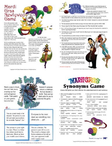 Printable Mardi Gras Games Pack for Mac [Download]
