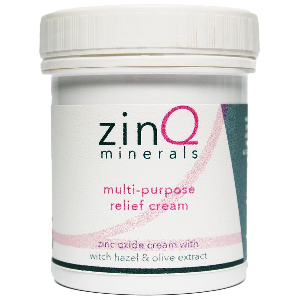 Multi-purpose Zinc Relief Cream made with Zinc Oxide & Witch Hazel 150ml | Simple Mineral Relief Cream