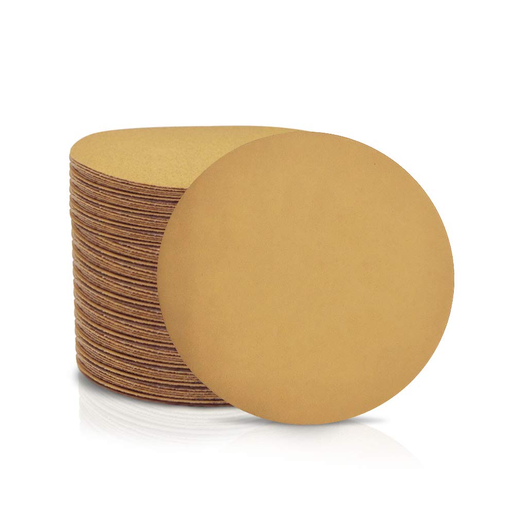 SPEEDWOX 100 Pcs 6 Inches Sanding Discs 320 Grit Dustless Hook and Loop Sandpaper for Random Orbital Sander Yellow Finishing Discs for Automotive Woodworking