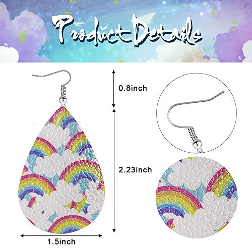 UHIBROS 9-12 Pairs Leather Earrings for Women Girls Faux Leather Danle Earrings Sets Lightweight Teardrop Leaf Leopard Print Earrings Jewelry Gift