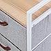 MaidMAX Fabric Dresser with 5 Drawers, Storage Dresser for Bedroom Closets Entryway Living Room, Home Storage Tower with Sturdy Steel Frame, Wooden Top, Gray