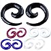 PiercingJ 10pcs Mixed Color 12G-00G Uv Acrylic Snail Ear Plug Stretcher Spiral Taper Expander (0g=8mm)
