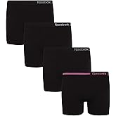 Reebok Girls Boyshorts Underwear - 4 Pack 3" Inseam Soft Performance Stretch Shorties - Tag-Free Seamless Underwear