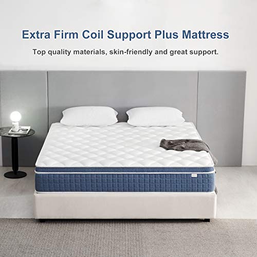 Queen Mattress,JINGXUN 14 Inch Hybrid Innerspring Mattress with Memory