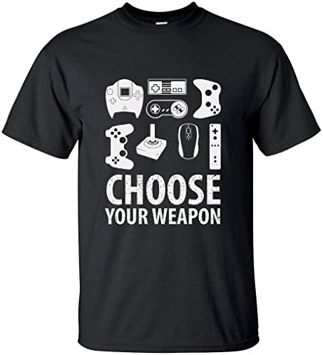 Unisex Choose your weapon gamer shirt video game shirts funny nerdy gaming tshirts Black Large