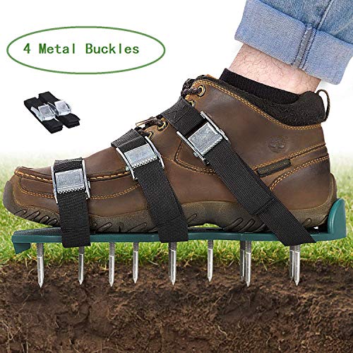Oceanpax Lawn Aerator Spike Shoes 26 Spikes and 4 Adjustable Straps Ready for aerating Your Yard, Root & Grass