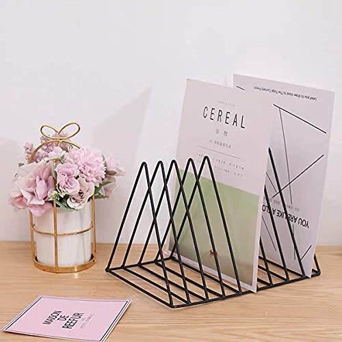 RETAIL PARATPAR Triangle File sorter Desktop File Folder Stand Photography Props File Organizer Triangle Magazine Book Rack for Office Home (BLACK)