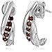 Amazon Collection Sterling Silver 5-Stone Gemstone Post Earrings