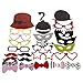 BESTOYARD Photo Booth Props Diy Kit Dress-up Costume Accessories with Mustache Hats Glasses Lips Bowties for Wedding Party Christmas 76PCS