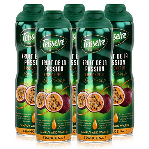 Teisseire Getränke-Sirup Passion Fruit/Passionsfrucht 600ml - Sirup der genauso schmeckt wie die Frucht (5er Pack)