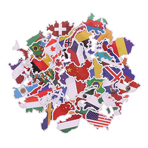 Tmrow 50Pcs National Flags Stickers Toys Countries Map Sticker DIY Scrapbooking Suitcase - Thumbnail 6