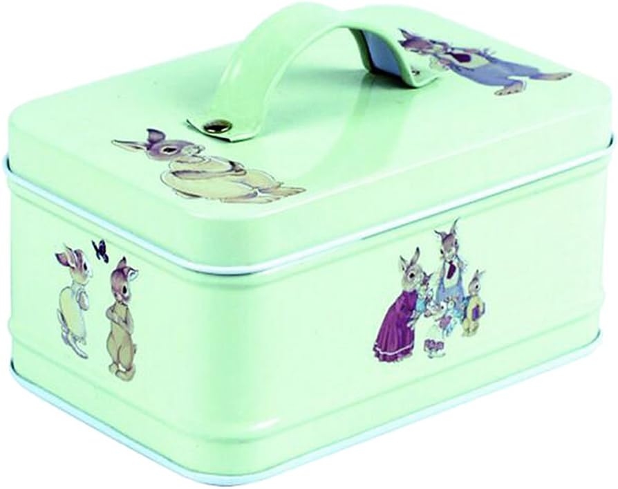 Caja de metal rectangular para galletas, dulces, cocina, lata Rabbit: Amazon.es: Hogar
