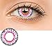 Women Multi-Color Contact Lenses Cosplay Eyes Cute Colored Charm and Attractive Cosmetic Makeup Eye Shadow (pink)