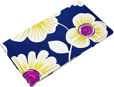 Monogrammed Checkbook Wallet Check Cover Fabric Checkbook Cover | Navy Blue and Purple Floral CK0019