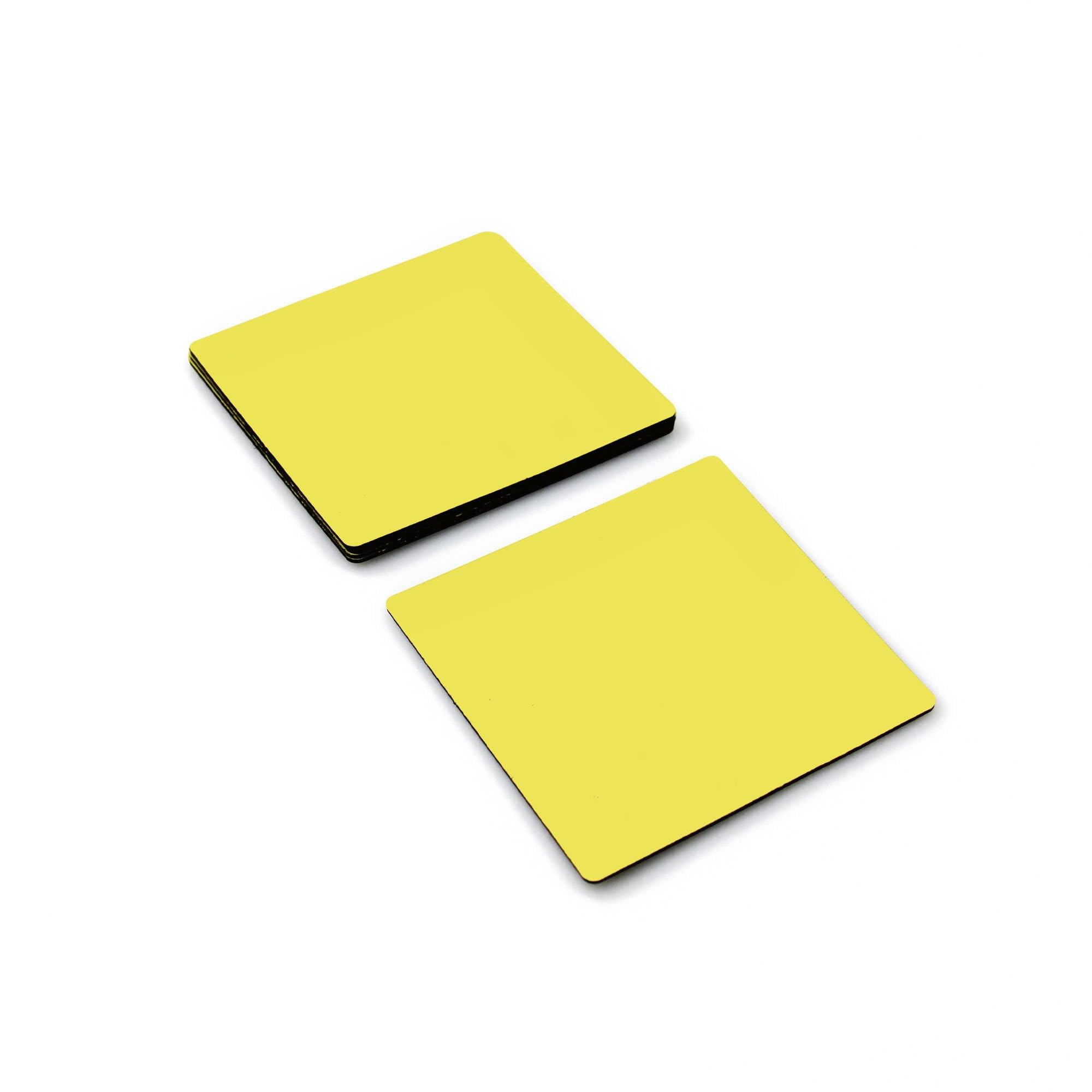 MagFlex® 75x75mm Flexible Magnetic Sheet - Gloss Yellow Dry-Wipe (Pack of 5)