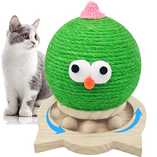 【2022 Upgraded】 AGYM Cat Scratcher Toy, 2 in 1 Natural Sisal Cat