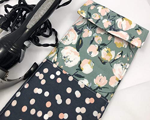 Curling Iron Holder Cover or Flat Iron Case - Everlasting Blooms Pink - Thumbnail 7