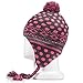 Tenergy Wireless Bluetooth Hands-Free Beanie (PINK & GREY) with PomPoms and Earflaps (built-in stereo speakers and microphone for calls)