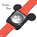 pipigo iWatch Case 38MM Series 3/Series 2/Series 1 Sport/Edition/Nike Soft Silicone Protective Cover for Cartoon Mouse Ears Apple Watch Case (Black)