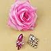 Bestpriceam Fashion Women Lady Rhinestone Crystal Drop Alloy Ear Studs Earrings (Hot Pink)