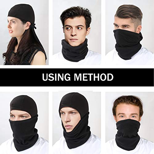 mysuntown Ski Mask Winter Balaclava Face Mask for Motorcycle Cycling Hiking Skiing Outdoor Sports (Black)