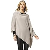 Coco + Carmen Womens Ponchos for Women - Lightweight Womens Shawl in Silver, Open Front Poncho Sweater for Women, Versatile Sweater Cape Poncho