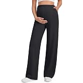 G4Free Chillwhisp Maternity Pants Lightweight with Adjustable Waisted Pregnancy Wide Leg Trousers Summer
