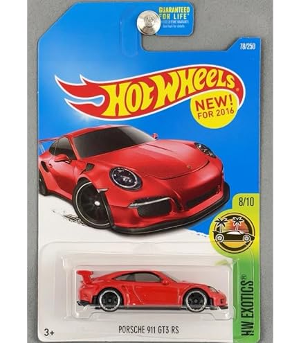 Amazon.com: Hot Wheels Porsche 911 GT3 RS 196/250, Red, 1:64 Scale