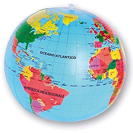 Borella - Orsomago- Inflatable World Map 50 cm, Multi-Colour, 3.OM038