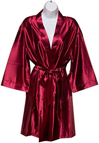 Plain Satin Robes (Plus, Burgundy)