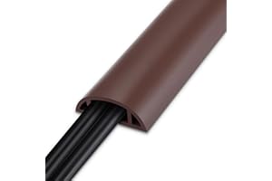 LZEOY 8.5FT Cord Covers for Wires on Floor, Brown Floor Cable Cover, Flexible Extension Cord Cover for Floor Cable Management, Wire Cover for Floor, Cord Floor Cover Channel Diameter: 0.7" (W) x 0.4" (H)