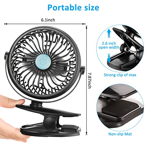 TCJJ Clip on Fan,Stroller Fan Personal Desktop Portable USB