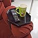 Utrax Wooden Sofa Arm Clip on Snack Table Wood Chair Armrest Tray Organizer Romote Caddy (Black)