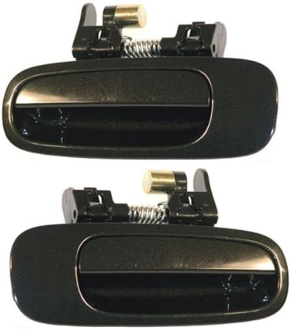 98-02 Corolla Prizm Rear Black Outside Outer Exterior Door Handles Pair