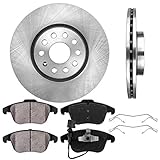 CRK11743 FRONT 312 mm Premium OE 5 Lug [2] Brake Disc Rotors + [4] Ceramic Brake Pads + Clips