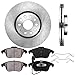 FRONT 312 mm Premium OE 5 Lug [2] Brake Disc Rotors + [4] Ceramic Brake Pads + Clips