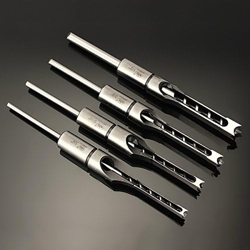 6.35/7.94/9.5/12.7mm Woodworking Square Hole Drill Bit Mortising Chisel Set 1/4 to 1/2 Inch (Random: Size)