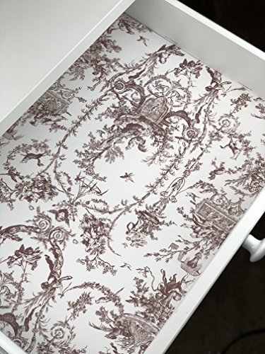 Scentennials Vintage Toile Red/Brown (6 Sheets) Scented Fragrant Shelf & Drawer Liners 16.5" x 22" - Great for Dresser, Kitchen, Bathroom, Vanity & Linen Closet