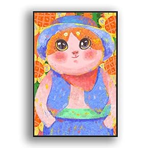 Framed Canvas Wall Art for Living Room, Bedroom Funny Cats Abstract Oil Painting Features Canvas Prints for Home Decoration Ready to Hanging - 16x24 inches