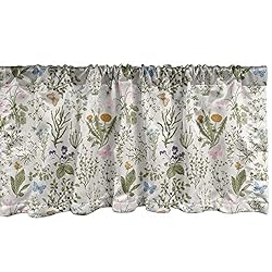 Ambesonne Vintage Window Valance Pack of 2, Garden