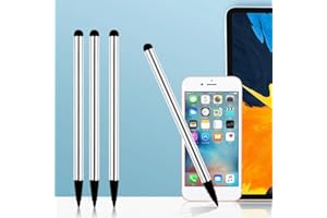 3pcs Universal Capacitive/Resistive Touch Pencil for iPhone iPad Samsung Touchscreen Stylus Drawing Touch Pen (Silver-3Pcs)