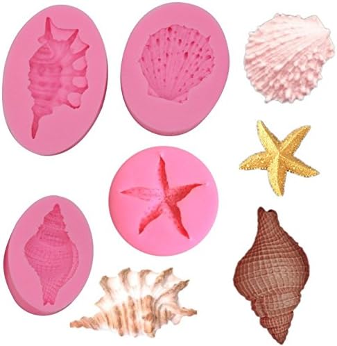 ELINKA Fondant Cake Cutter Mold Decorating Plunger Sugarcraft Snowflake Cutter Sea Shell Candy Chocolate Silicone Molds Soap Molds Silicone Baking Molds (Rose)