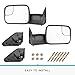 YITAMOTOR Towing Mirrors for Dodge Ram, Power Heated Manual Flip Up Tow Mirrors Pair Set, for 1998-2001 Dodge Ram 1500, 1998-2002 Dodge Ram 2500 3500 (Support Brackets Included)