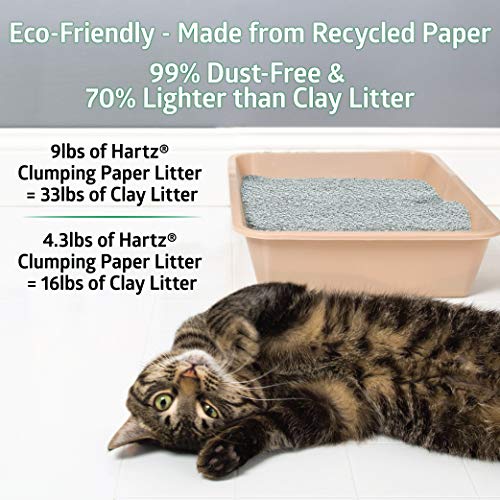 HARTZ MultiCat Lightweight Recycled Clumping Paper Cat Litter, 4.3 lbs